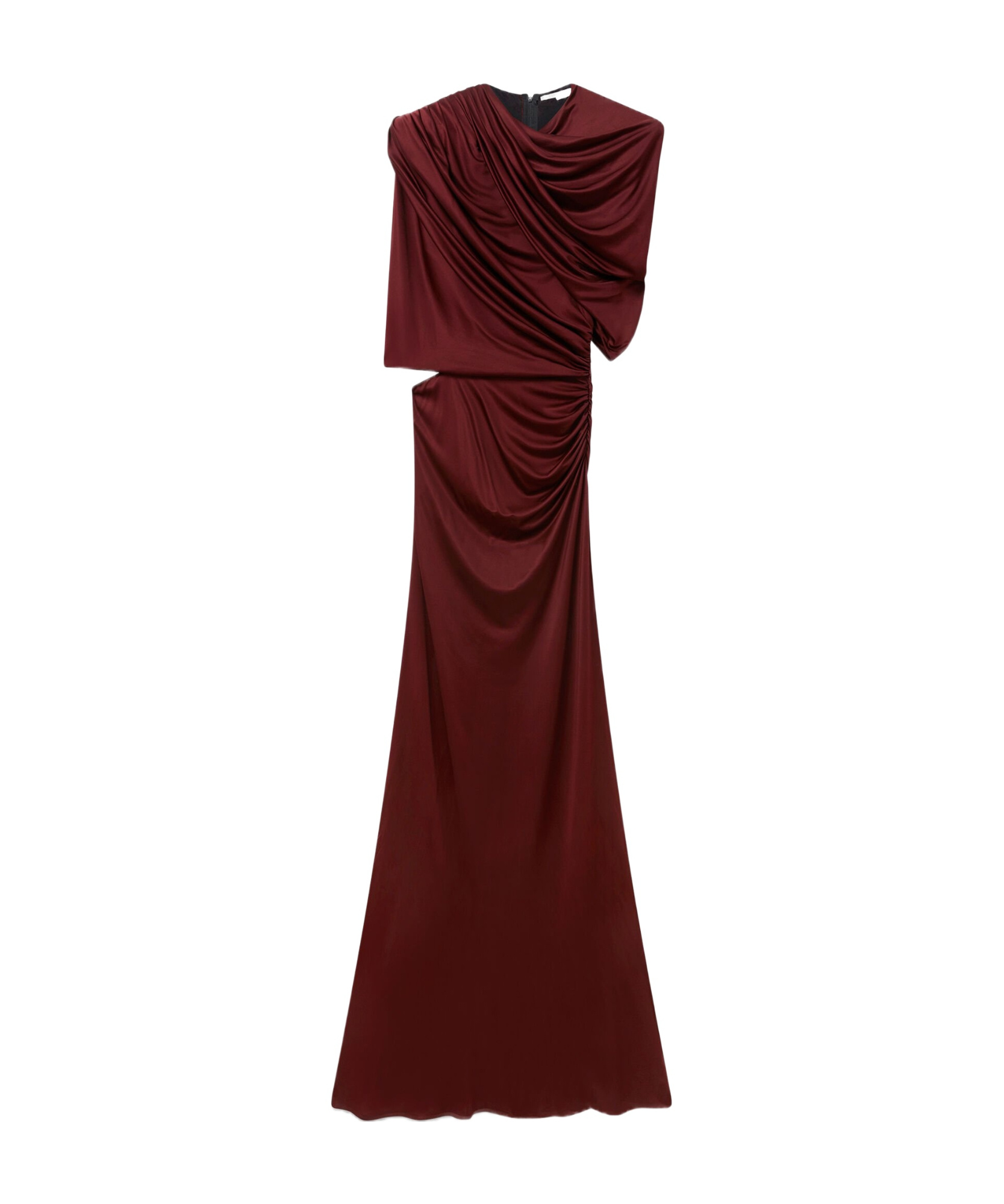 Stella Mccartney Draped Cape Gown Open Back In Brown