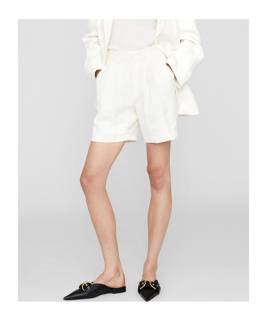 Anine Bing Belt-loop Shorts In White