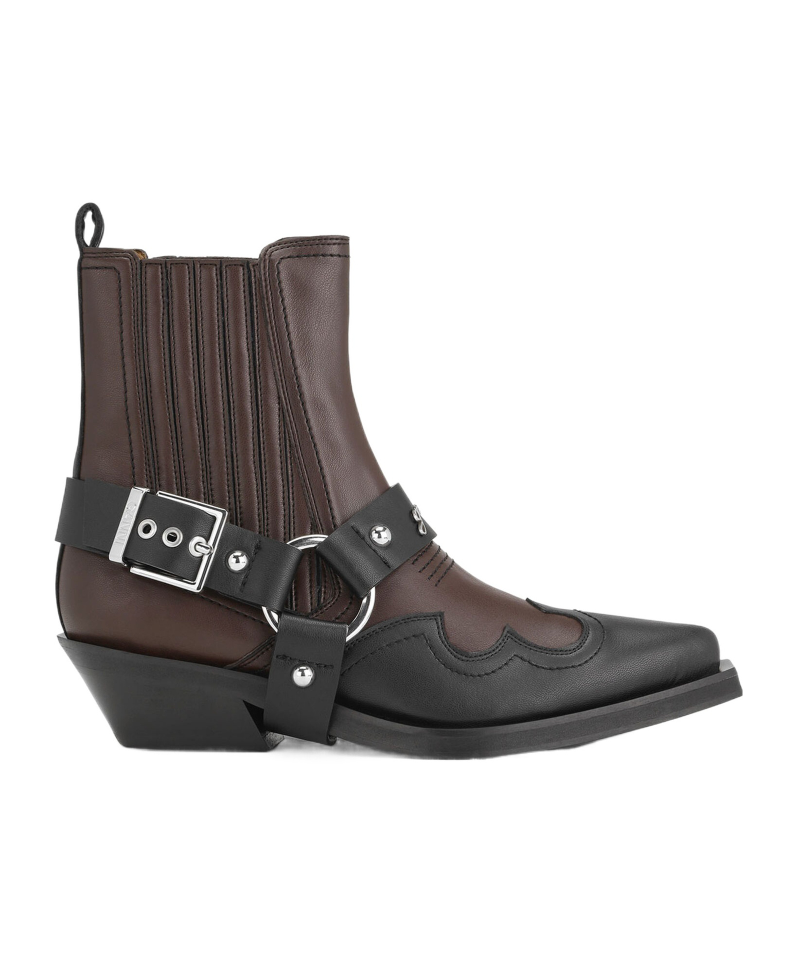 Ganni Chelsea Western Boots In Black