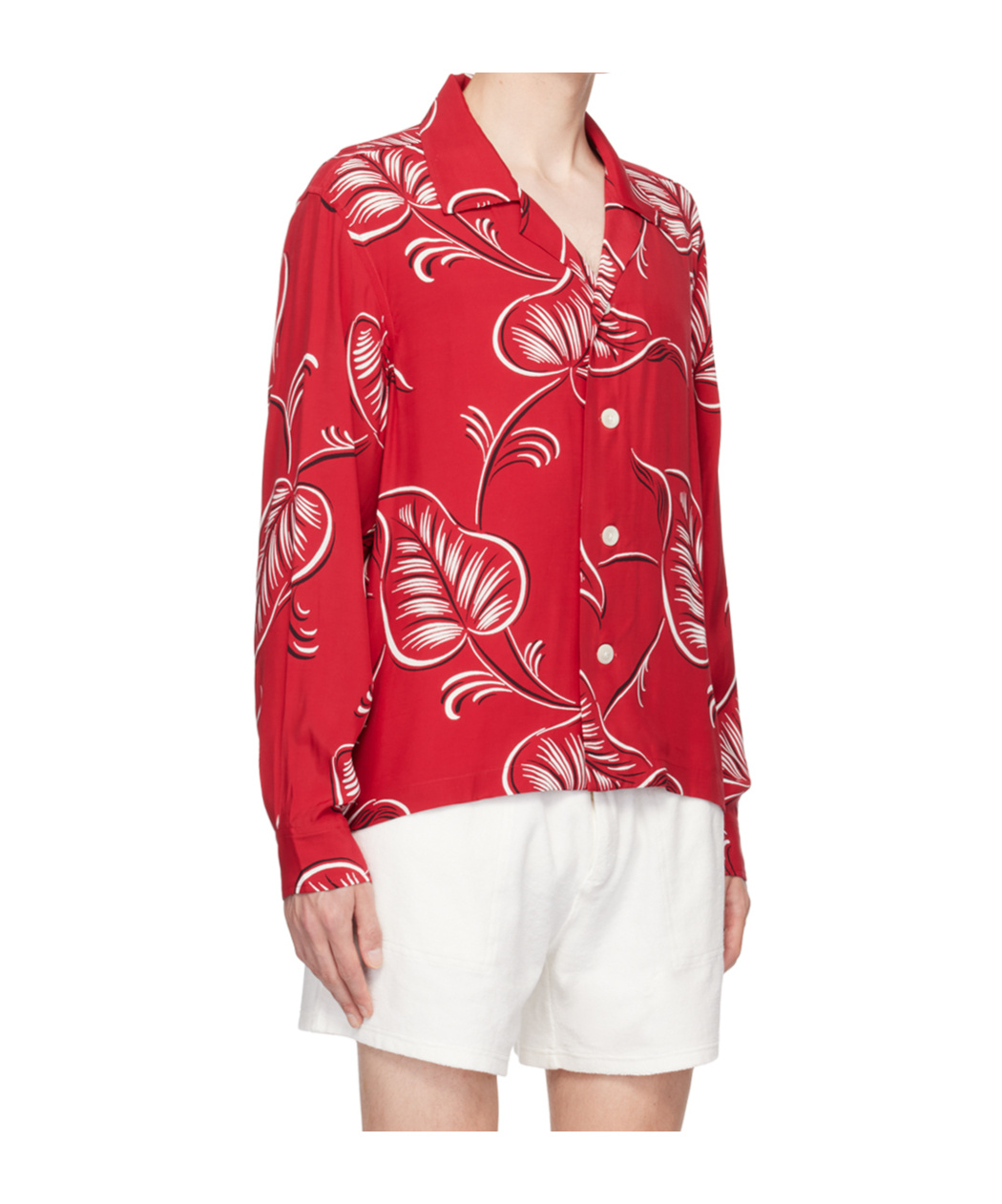 Bode Red Creeping Begonia Shirt In Red