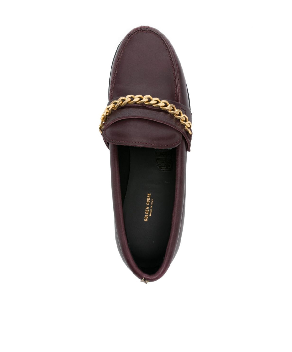 GOLDEN GOOSE CHAIN-LINK LEATHER LOAFERS