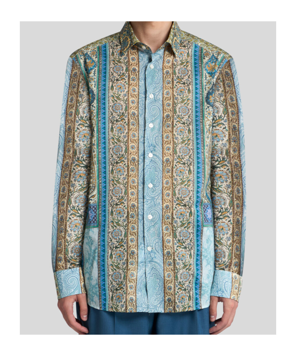 Shop Etro Printed Cotton Shirt In Multicolor