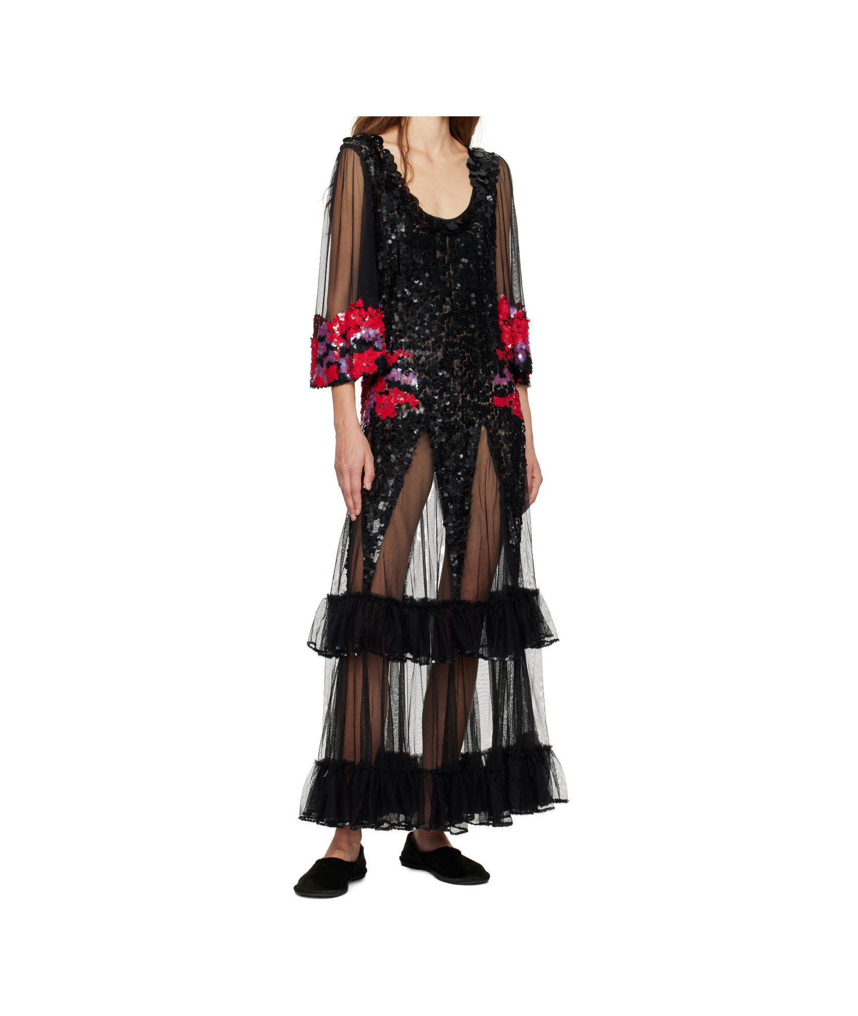 Bode Black Gazebo Maxi Dress In Black
