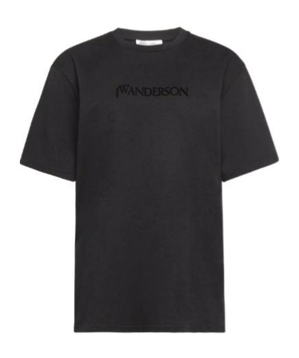 Jw Anderson Logo Embroidered Crewneck T-shirt In Black
