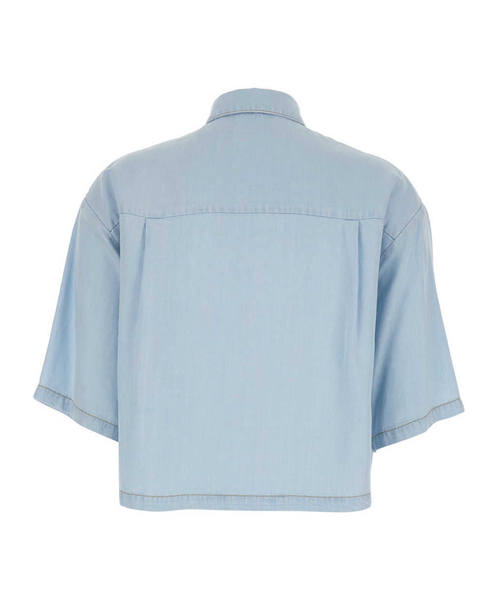 Shop Semicouture Damiana Shirt In Light Blue