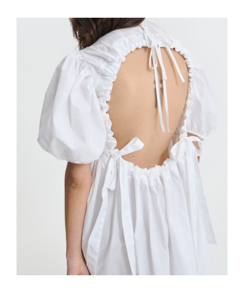 Cecilie Bahnsen Bubble Sleeve Dress In White
