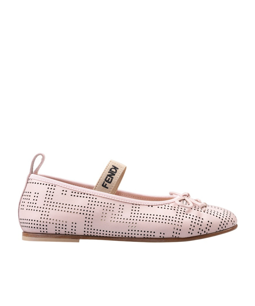 Fendi Round Toe Flat Shoes In Neutral