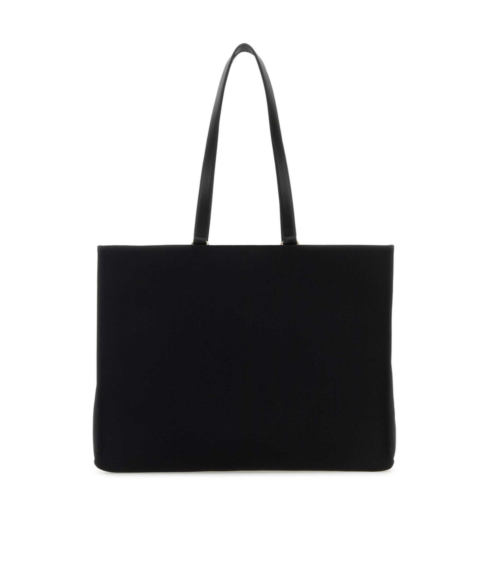 Ferragamo Leather Flat Handles Rectangular Shape In Black