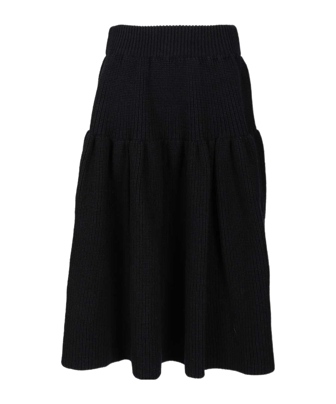Dries Van Noten Wool Twill Midi Skirt Skirts Black In Black