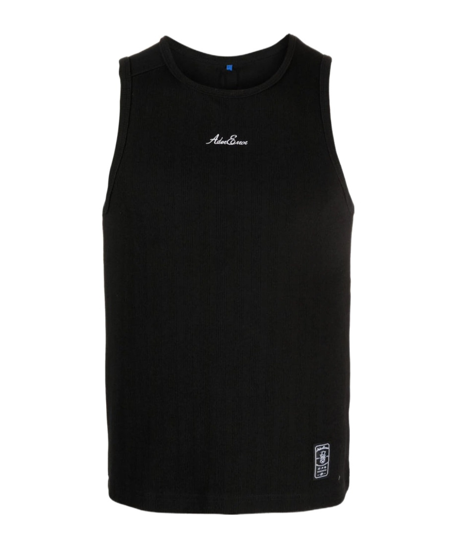 Ader Error Round-collar Embroidered Vest In Black