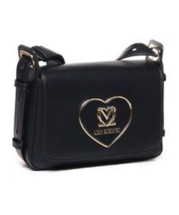 Moschino Logo-plaque Faux-leather Shoulder Bag In Black