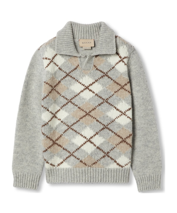 Gucci Children's Wool Argyle Polo Shirt
