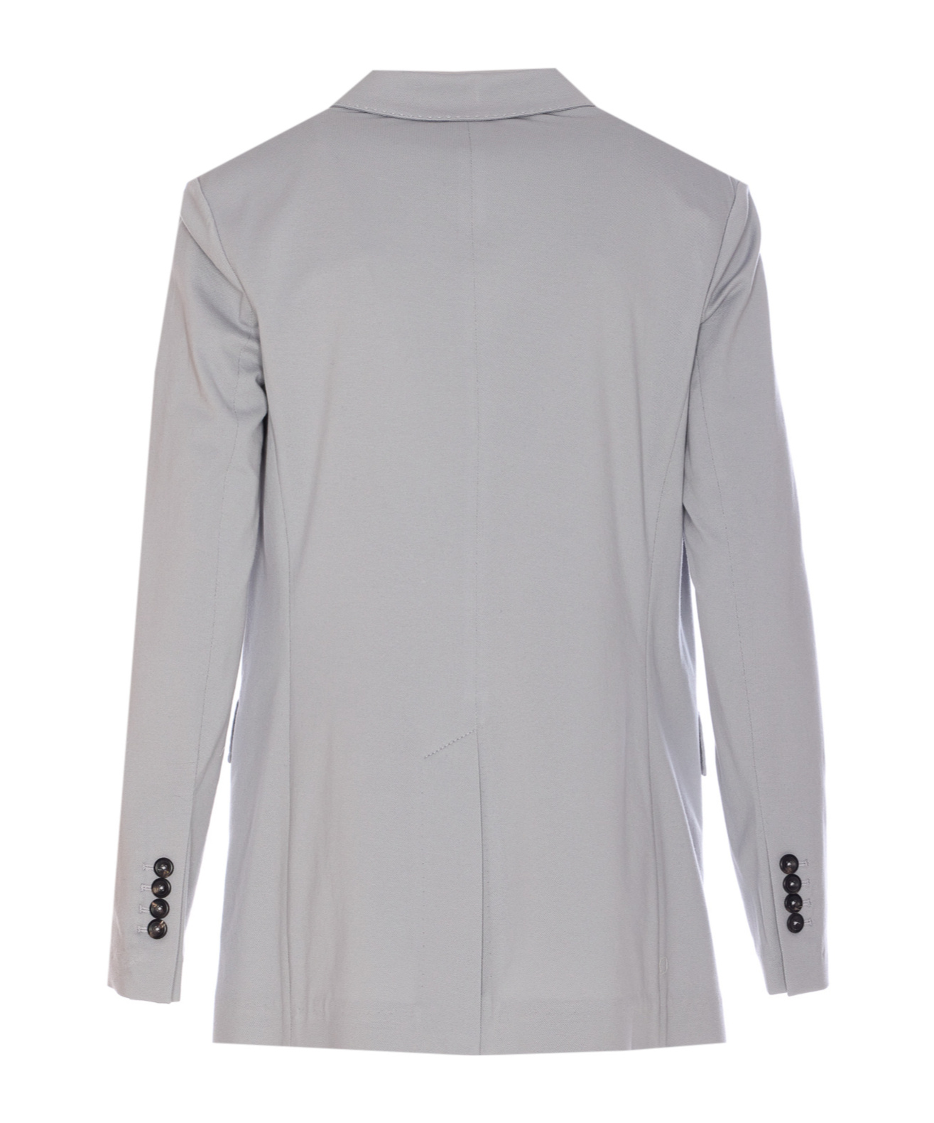Circolo 1901 Double-breasted Cotton Jacket With American Rear Vent In White