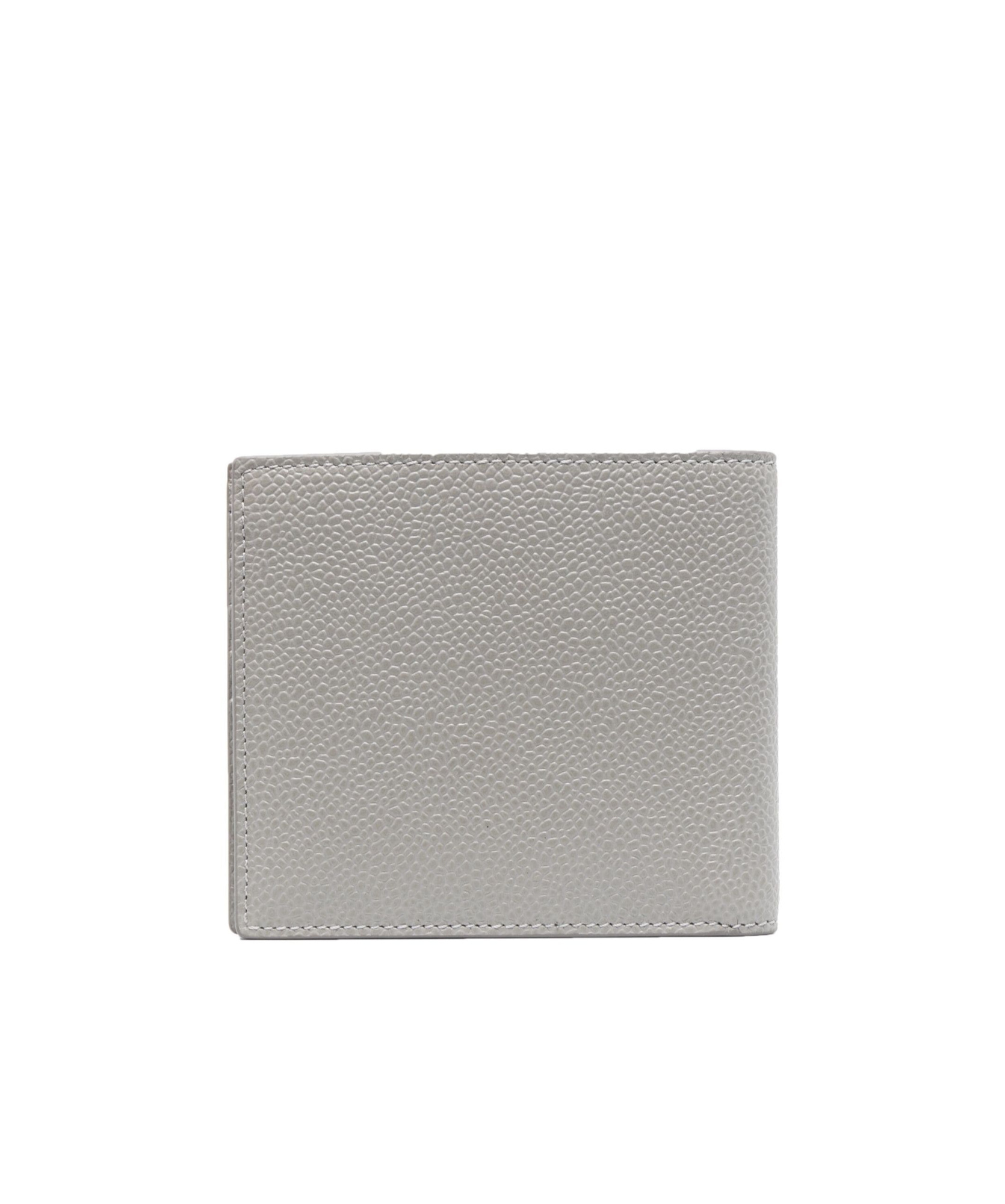 Thom Browne Whale-appliqué Pebbled Wallet In Gray