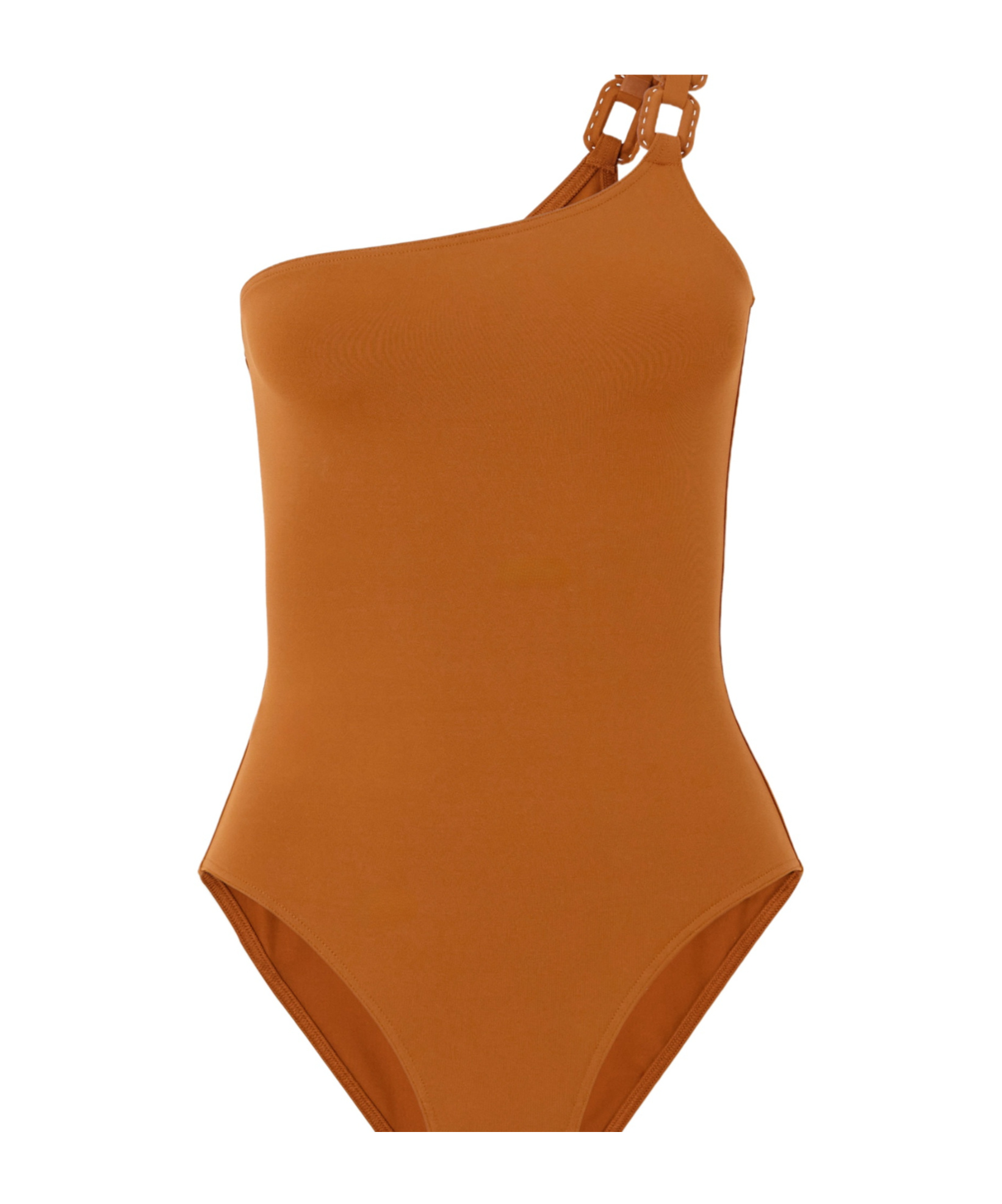 Eres Ancre Plaisance One-shoulder Embellished Swimsuit In Brown