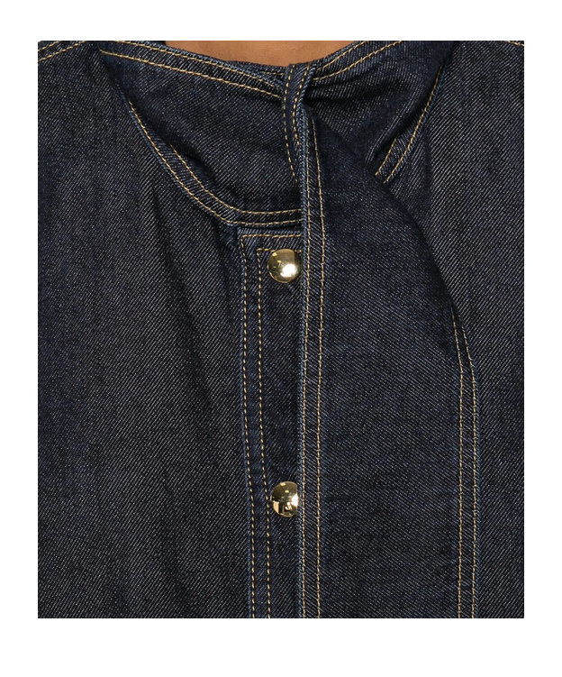 Patou Embroidered-logo Denim Shirt In Black
