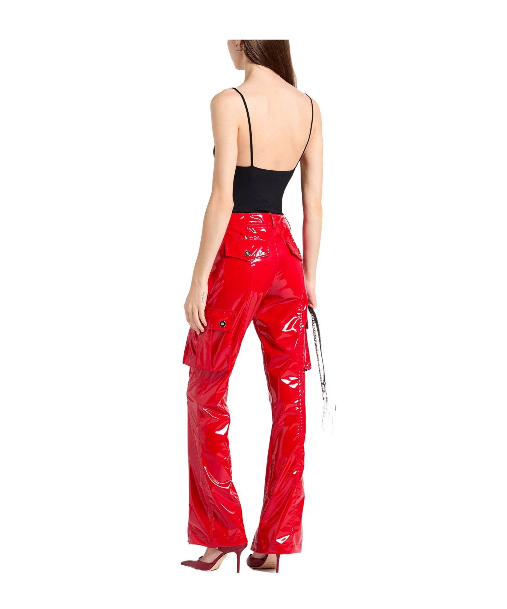 Dolce & Gabbana Solid Color Cargo Pants In Red