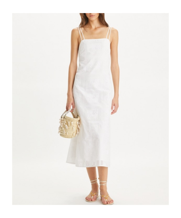 Tory Burch Cotton Eyelet Mini-dress In White