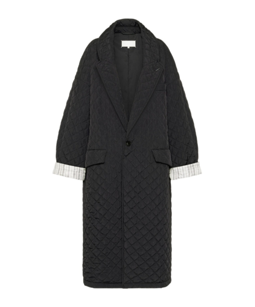 Maison Margiela Quilted Single-breasted Coat In Black