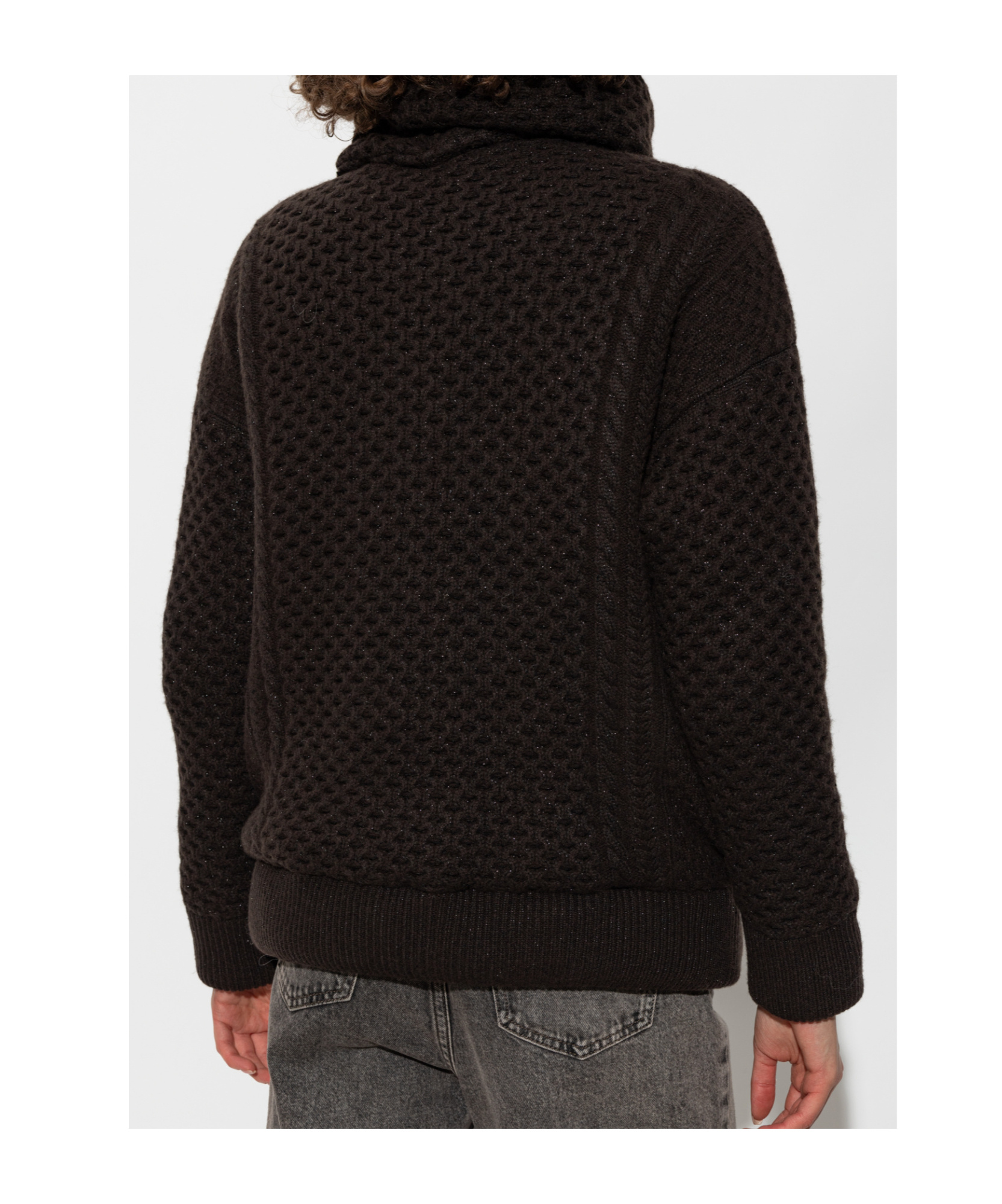 Fabiana Filippi Funnel-neck Knitted Bomber Jacket In Brown