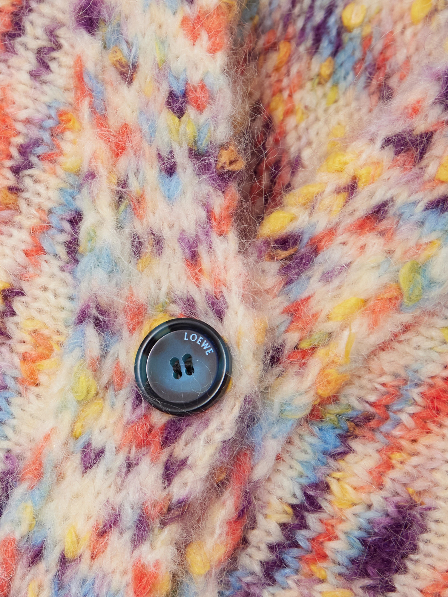 Loewe Multicolor V-neck Cardigan In Nude