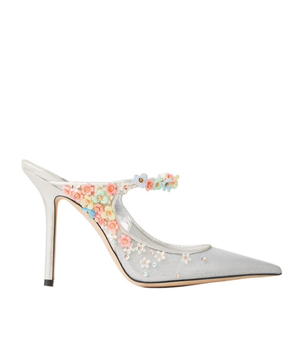 Jimmy Choo Sabot Daisy In Rete Argento Donna