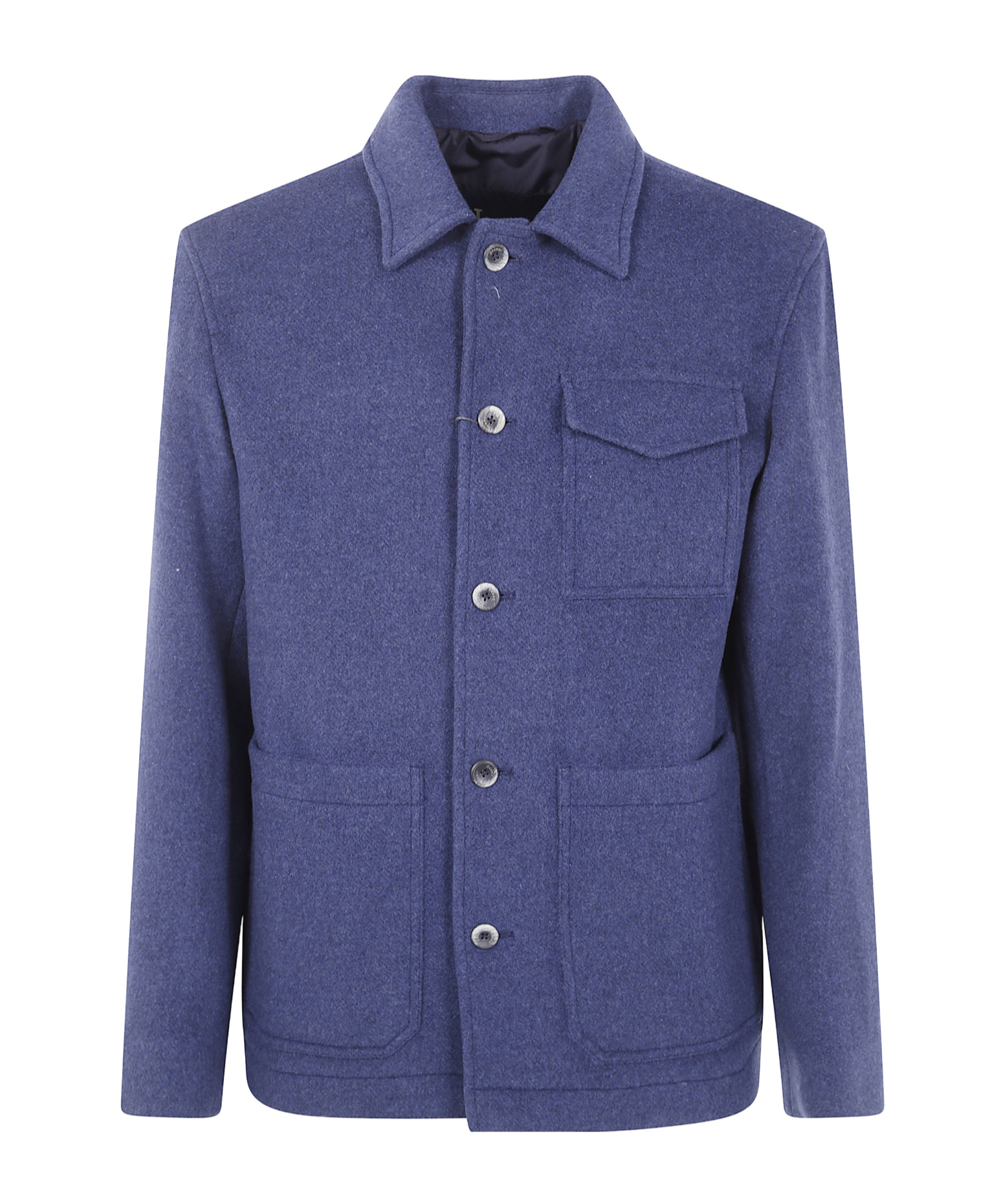 Herno Shirt Collar Field Jacket In Blue