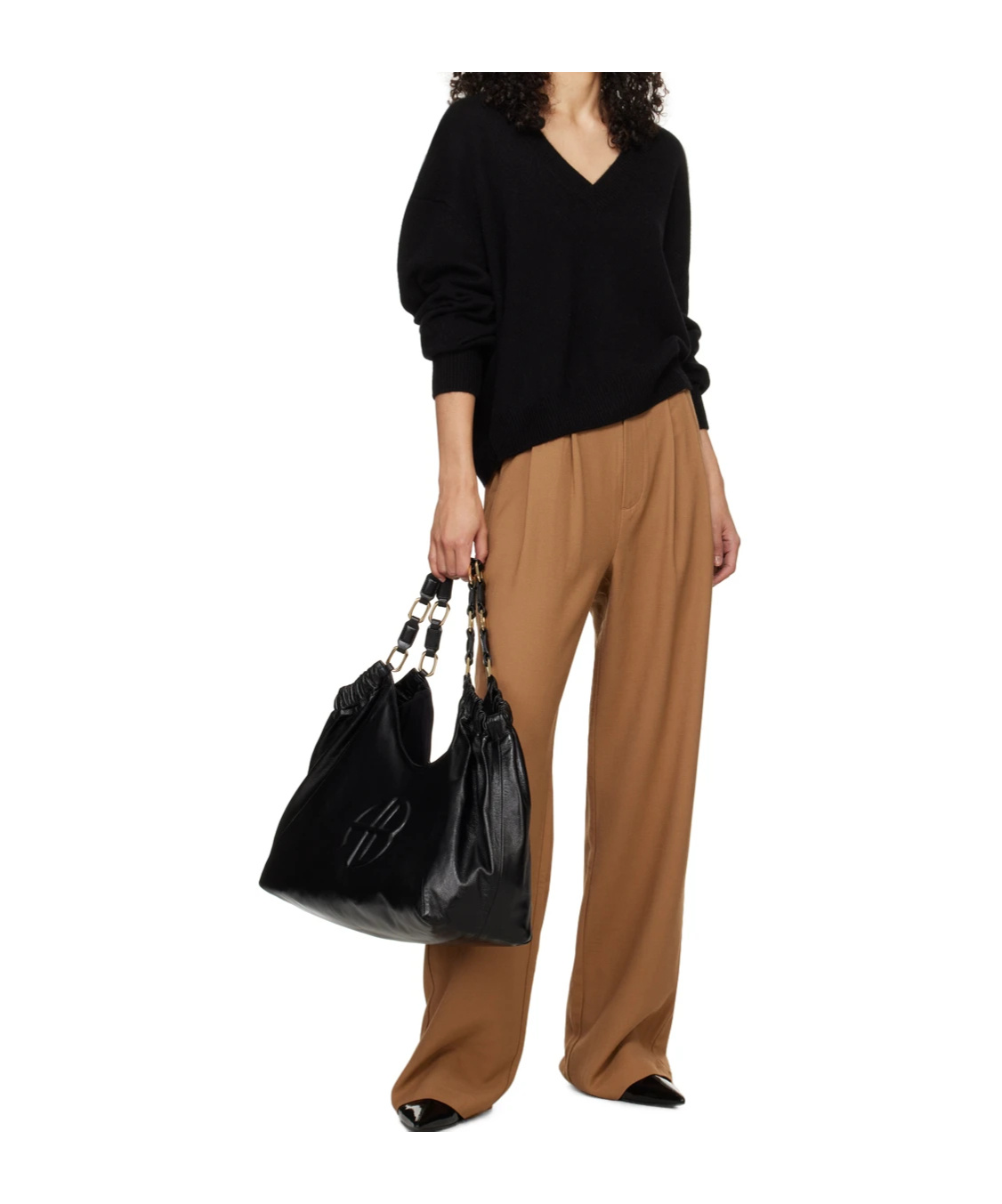 ANINE BING CARRIE PLEAT-DETAILING TAILORED TROUSERS