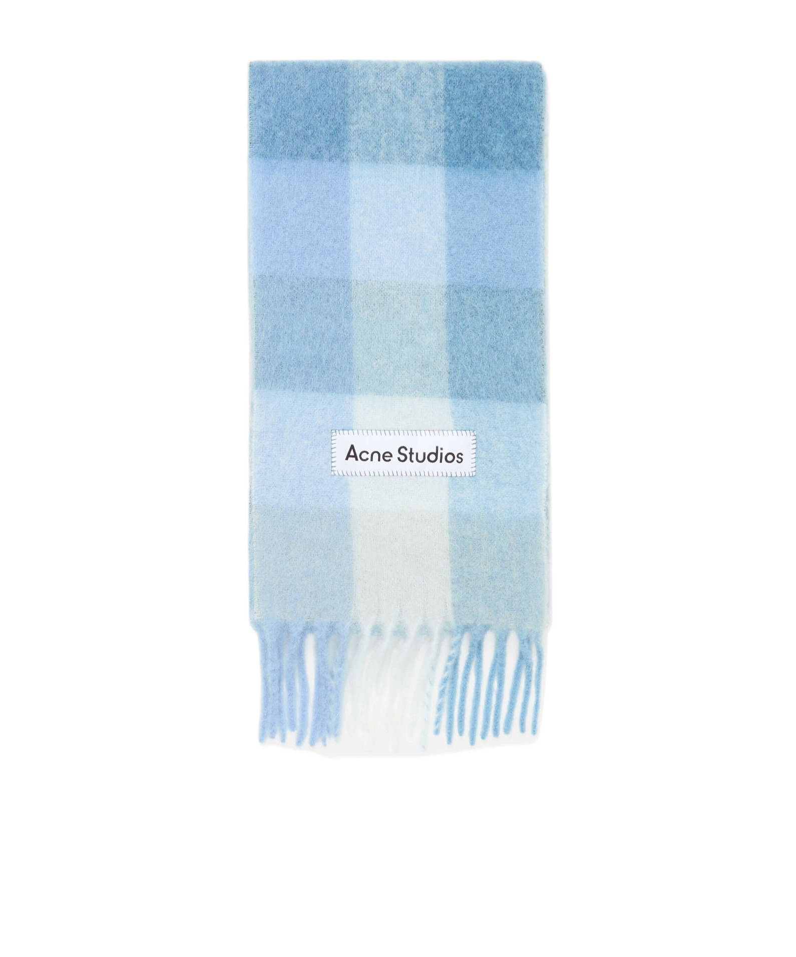 Acne Studios Mohair Check Scarf In Blue