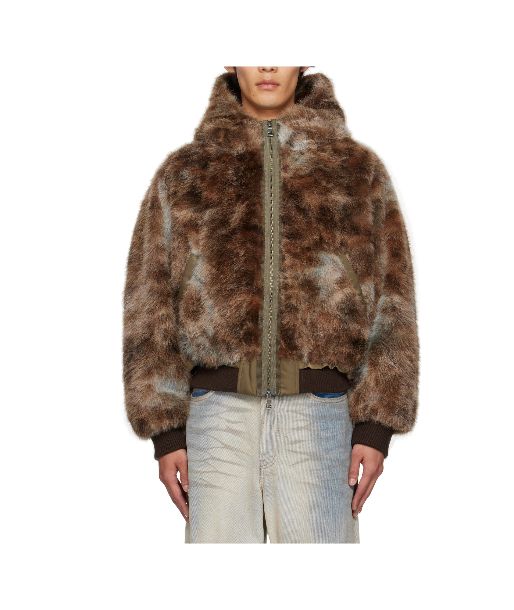 Andersson Bell Vanessa Faux Fur Jacket In Brown