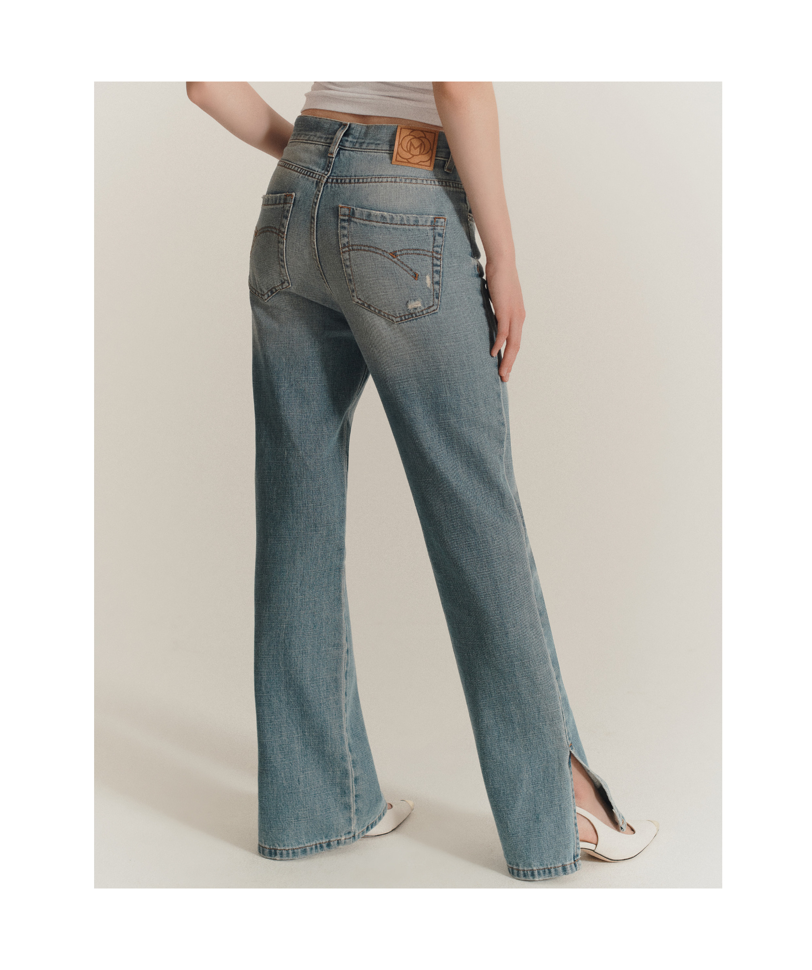 MARELLA WIDE-LEG CROSS DENIM JEANS