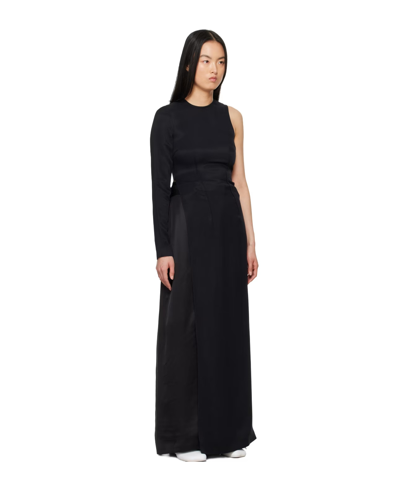 Shop Mm6 Maison Margiela Fluid Cupro Top In Black
