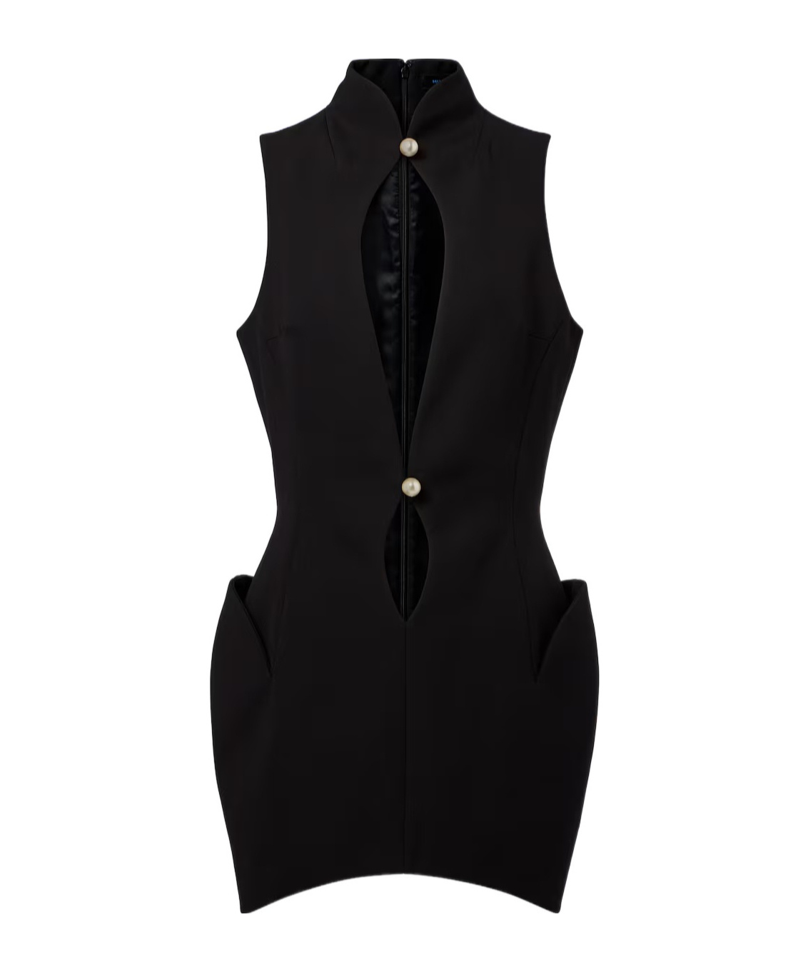 Mugler Openwork Mini Dress In Black