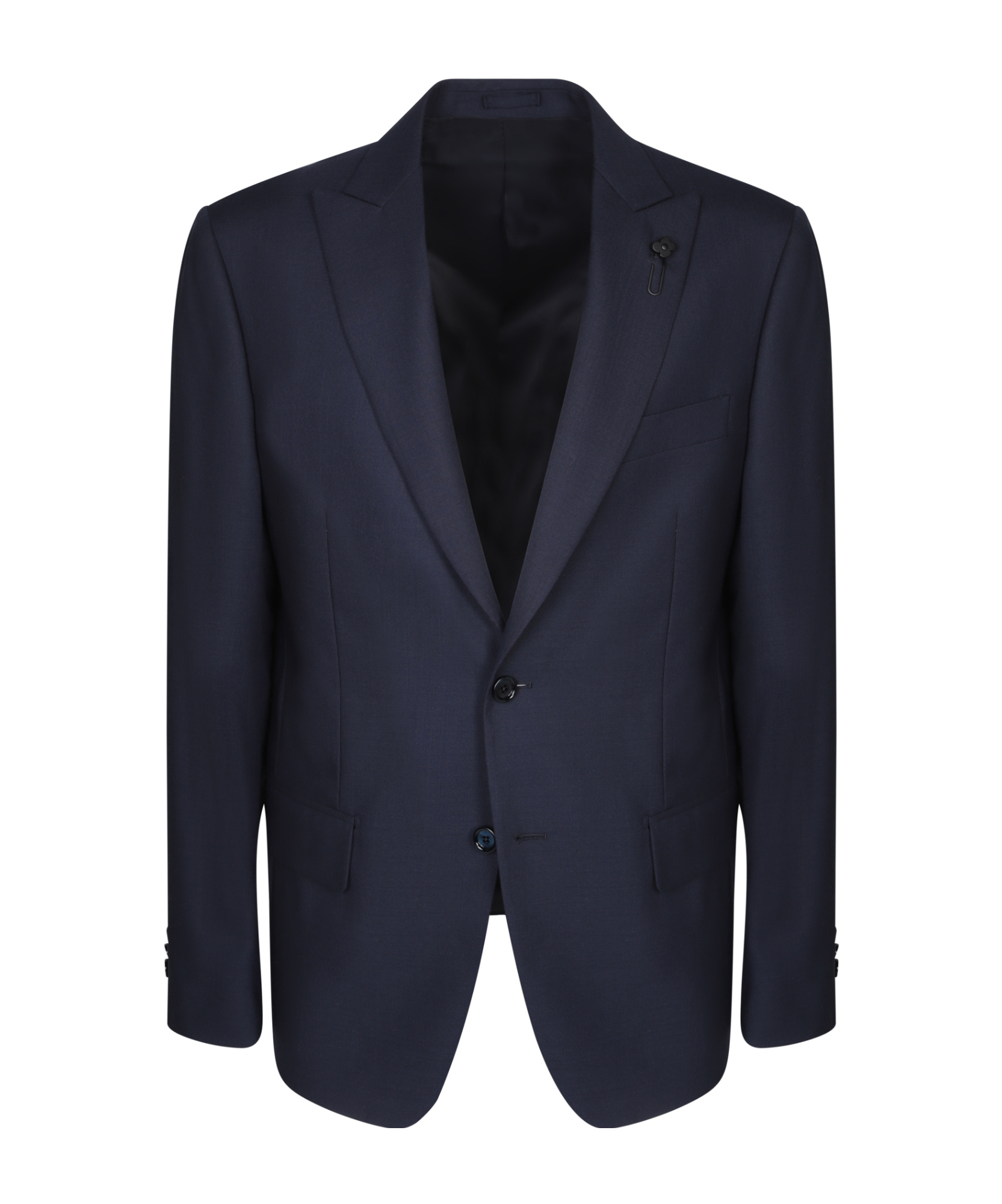 Lardini Single-breasted Wool Suit In Black