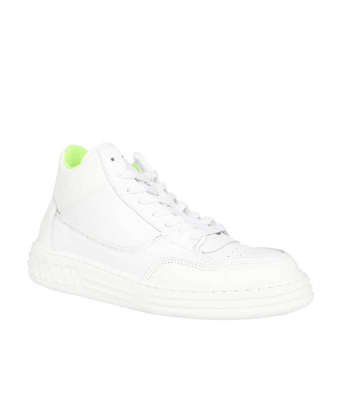 Msgm Round Head Laced Sneakers In White