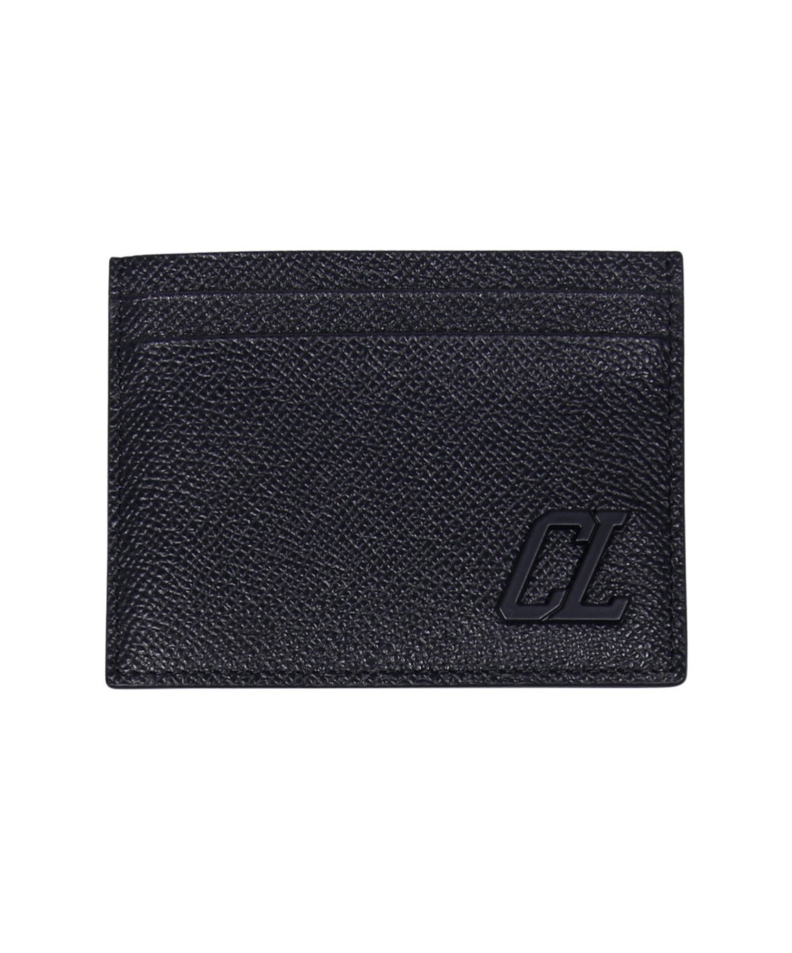 Christian Louboutin Groovy Logo Plaque Card Holder In Black