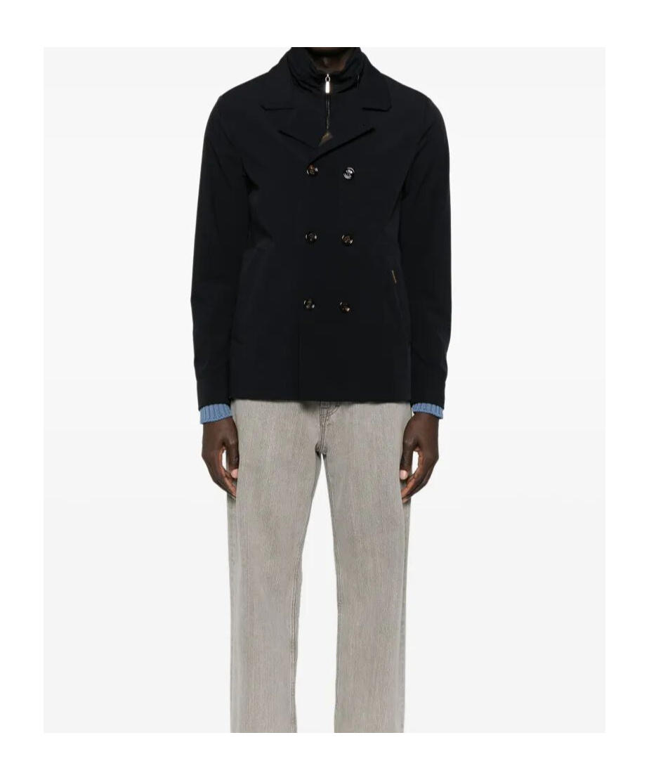 Moorer `volmer` Double-breasted Blazer In Black