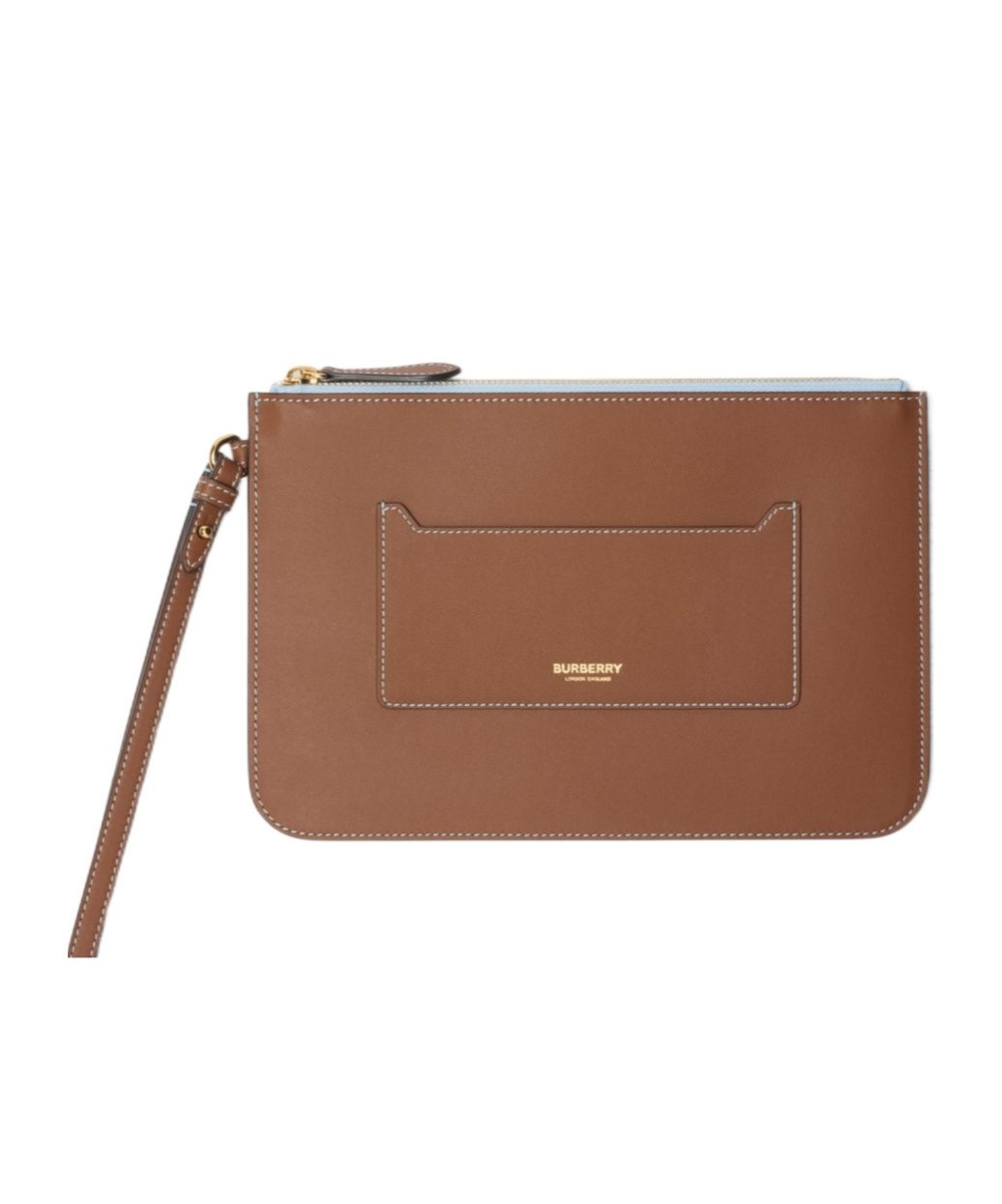 Burberry Zippered Clutch In Brown