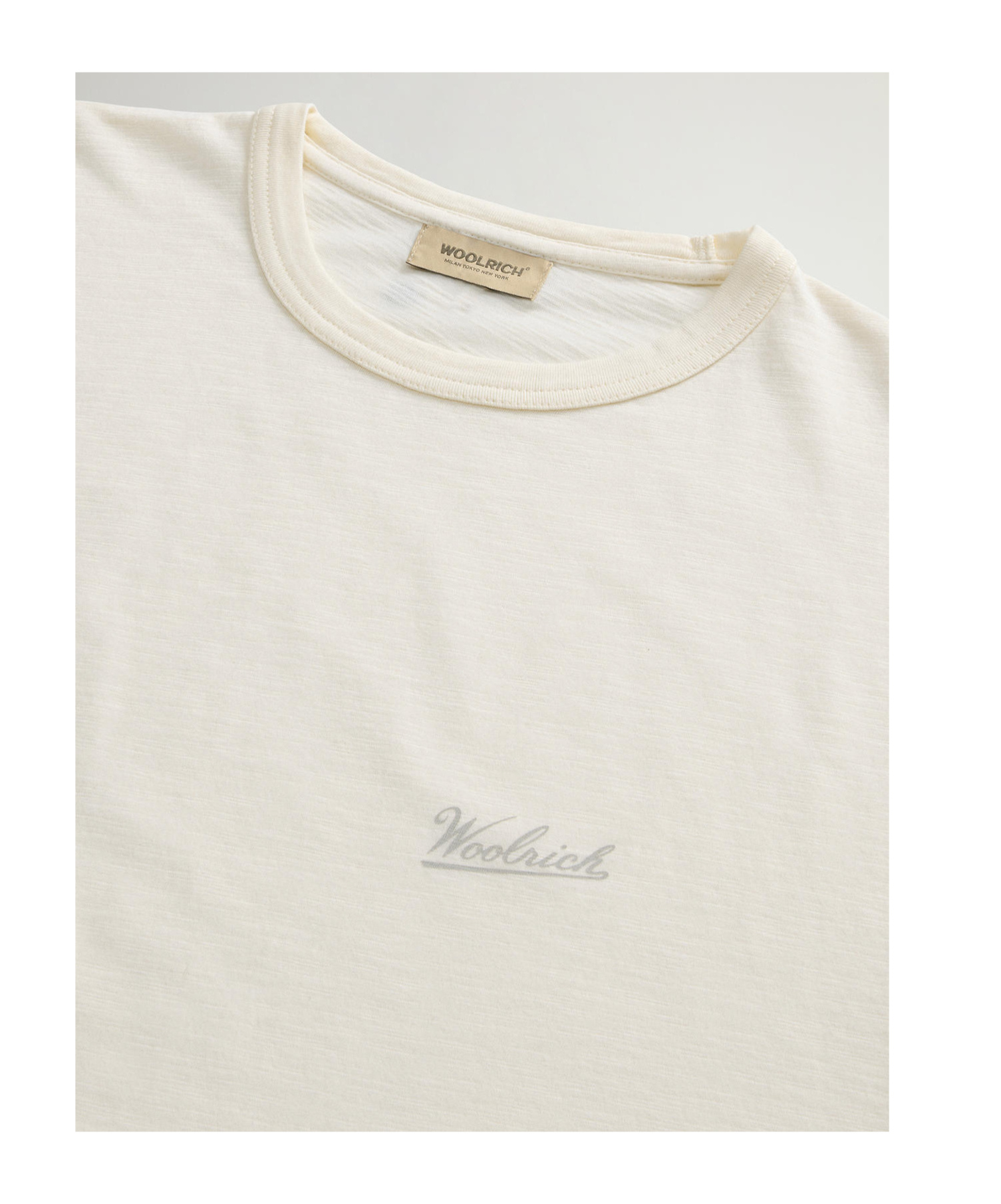 Woolrich Pure Linen T-shirt With Embroidered Logo In White
