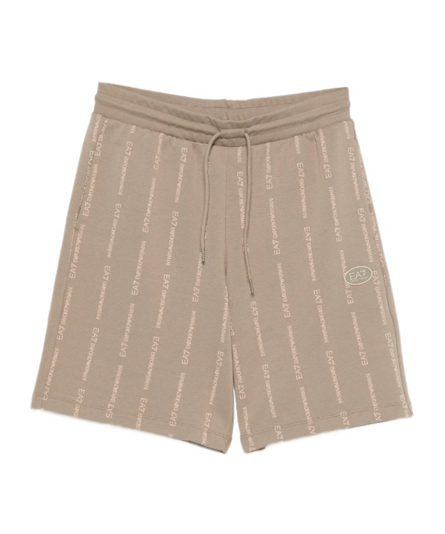 Ea7 Logo-print Shorts In Brown