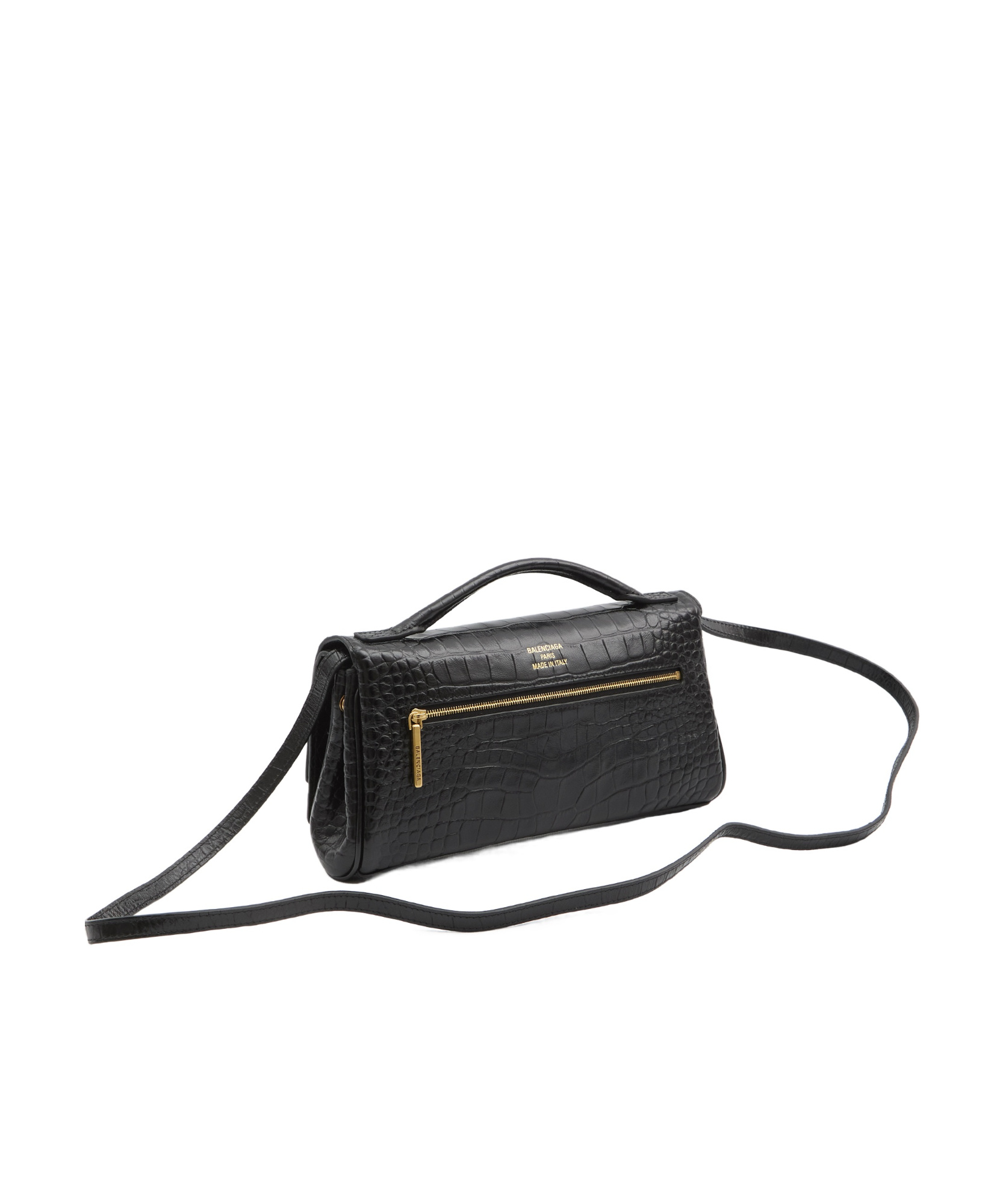 Balenciaga Bel Air Small Clutch With Shoulder Strap In Black