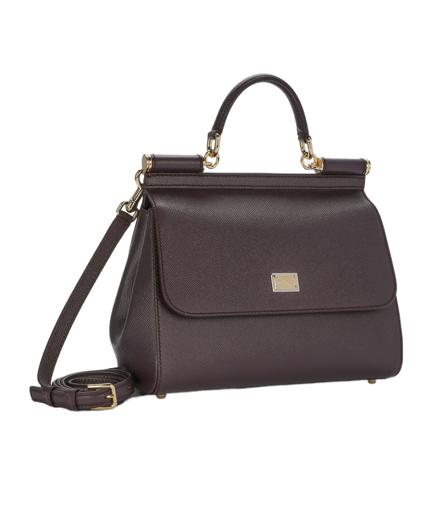 Dolce & Gabbana Women Sicily Large Leather Handbag In Brown