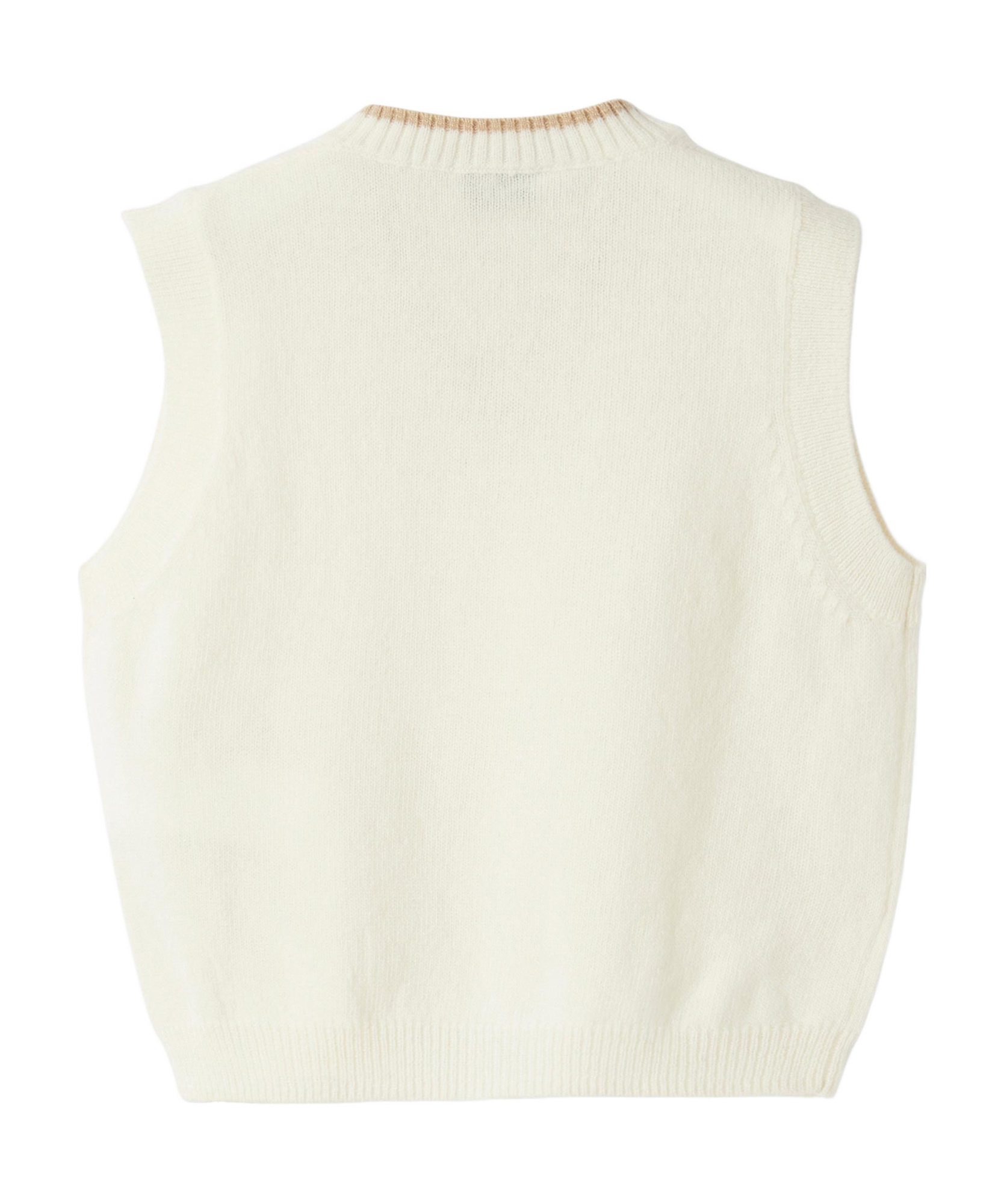 Il Gufo V-neck Knitted Wool Vest In White