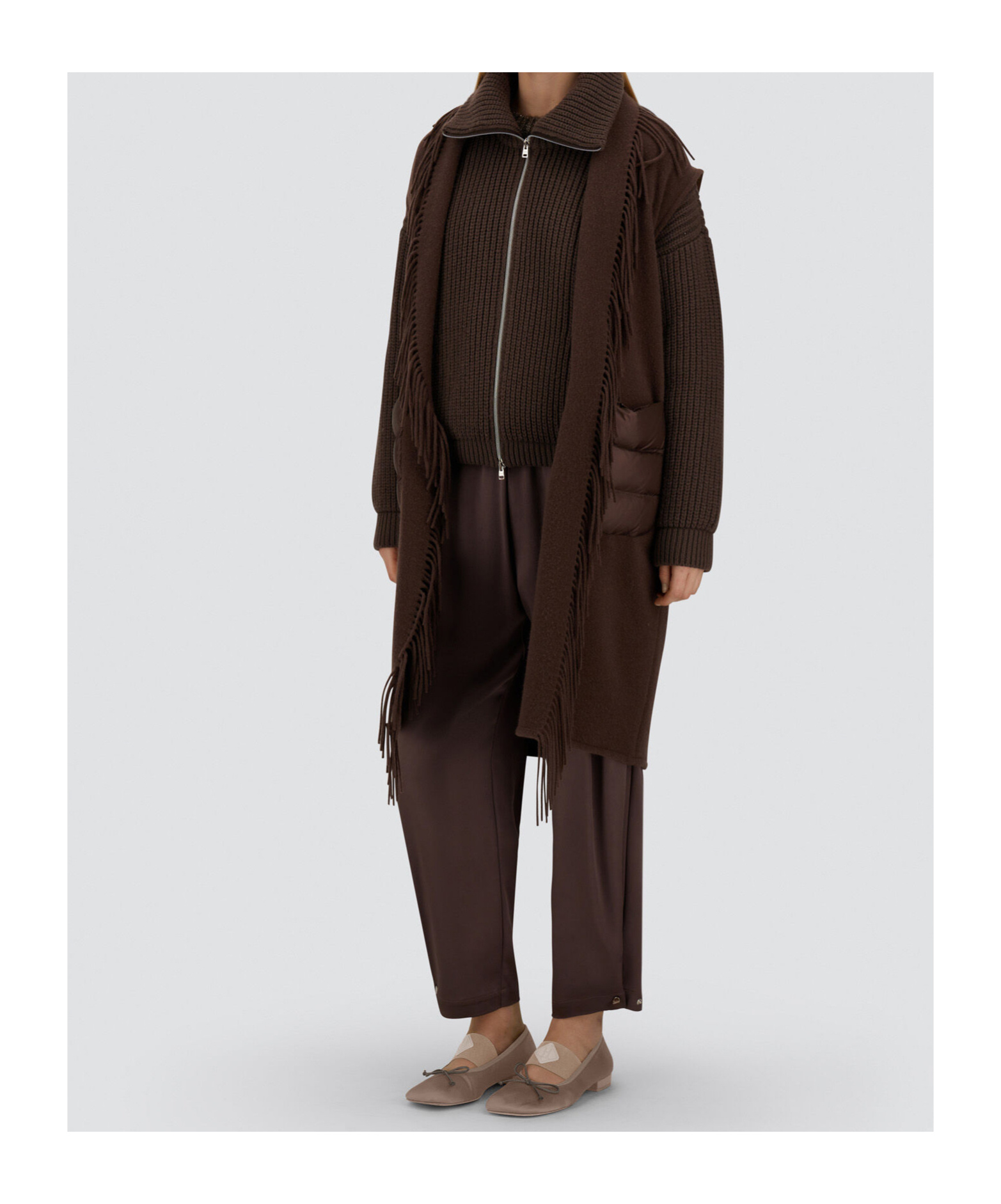 Herno Resort Cardigan In Infinity In Brown