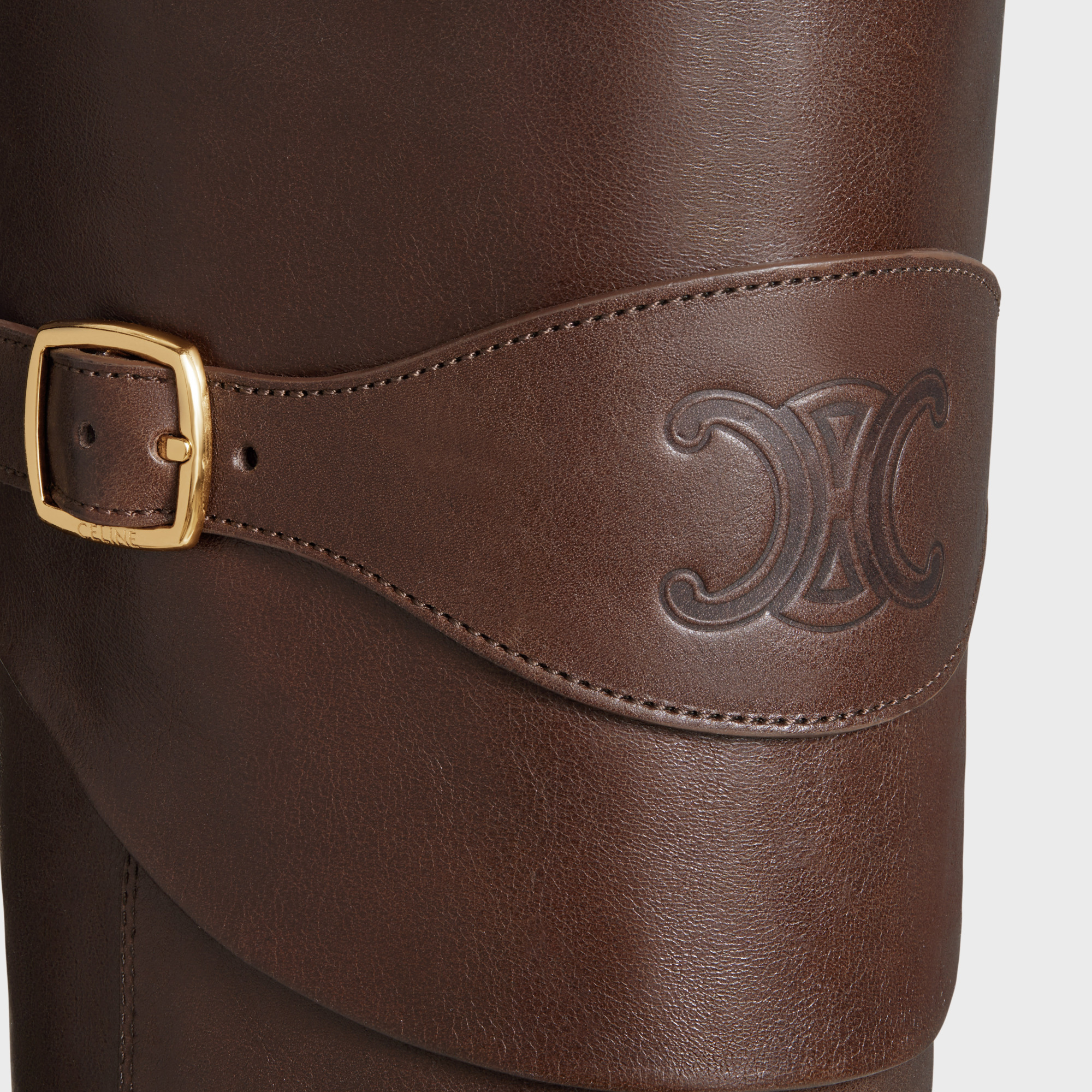 Celine Triomphe Wiltern Boots In Brown