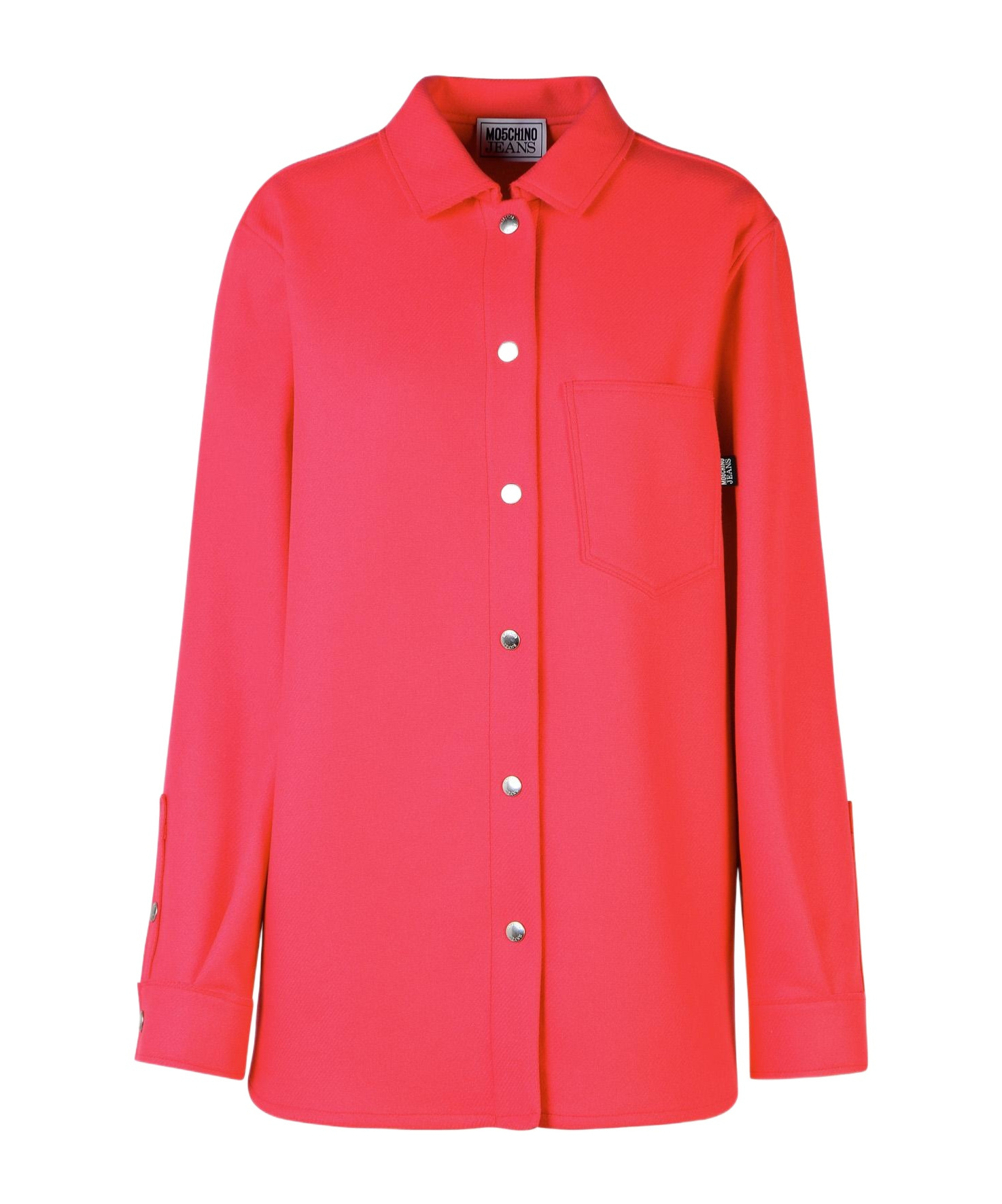 Moschino Jeans Oversized Button-up Knitted Shirt In Red
