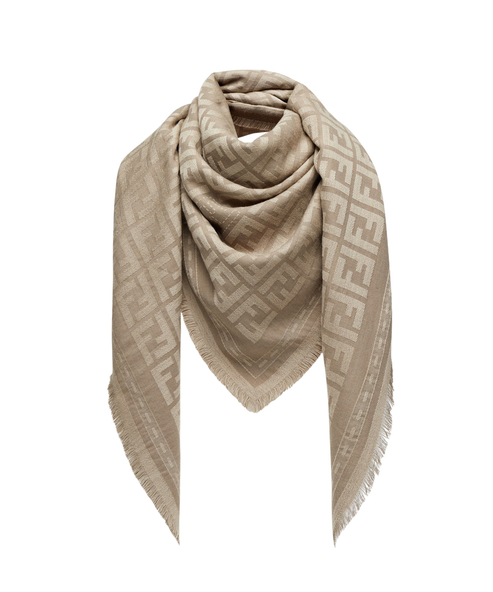 Fendi Square Scarf In Nude