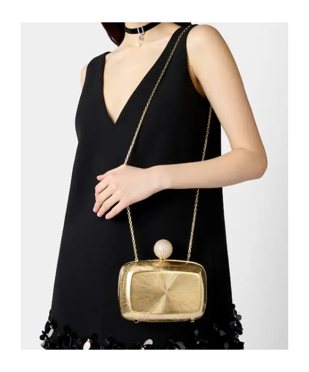Roger Vivier Boite De Nuit Clutch In Metal In Golden