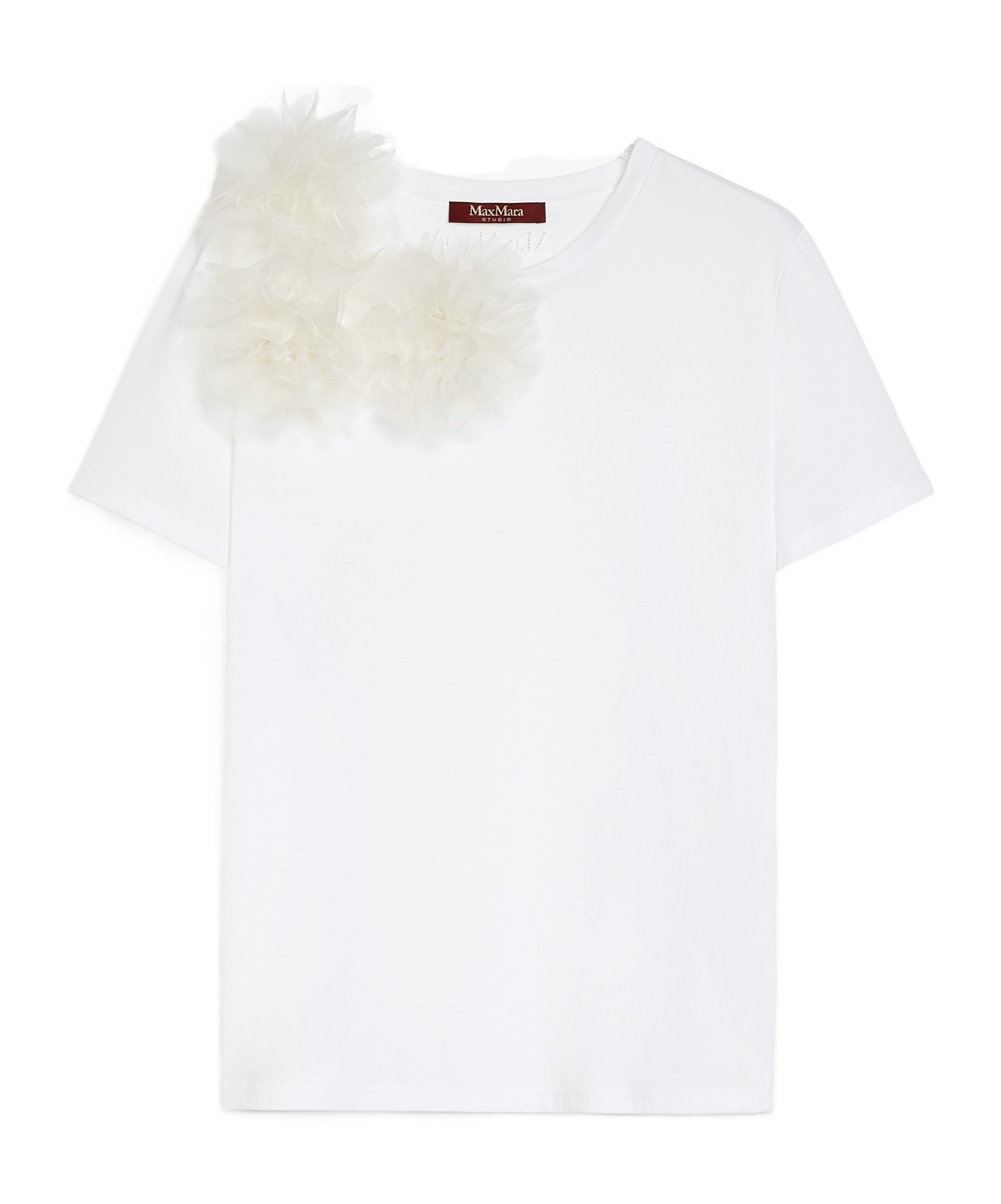 Max Mara Embroidered Jersey T-shirt In White