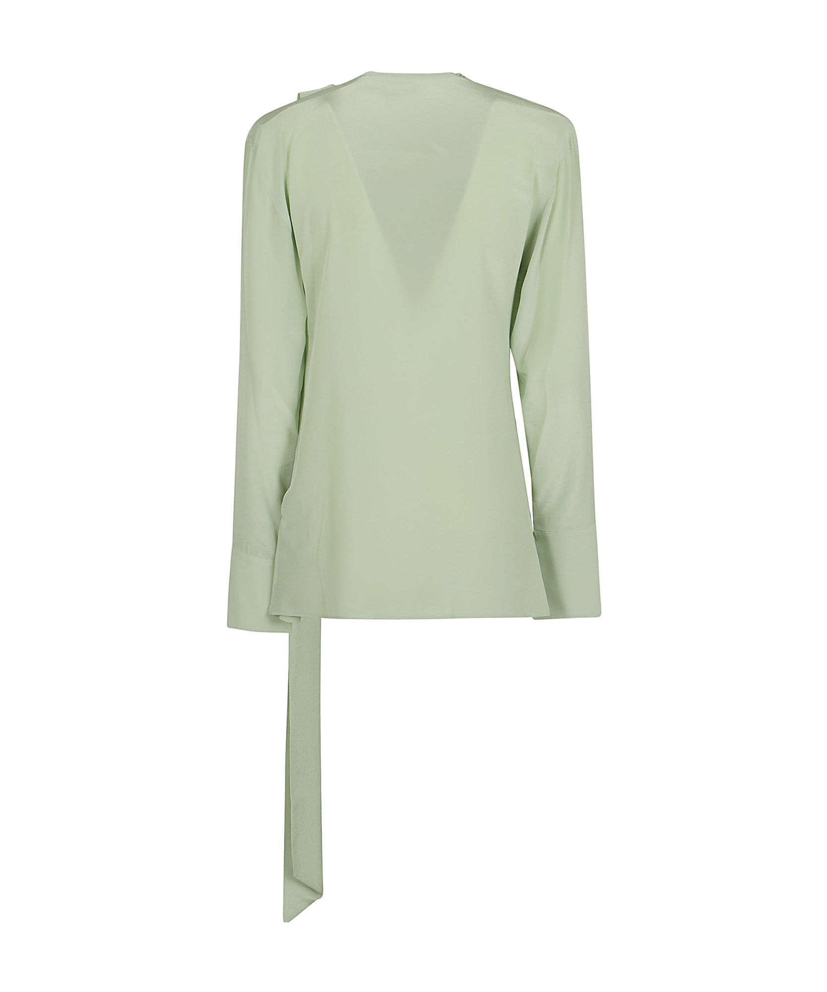 Victoria Beckham Scarf Top Featuring Twisted Detail In Gray